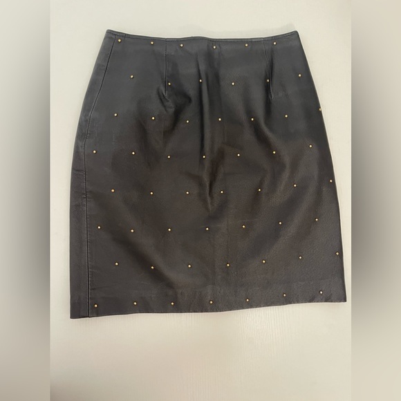*100% Leather Vintage 80s David Benjamin Skirt - Picture 1 of 13